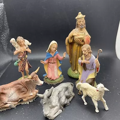 Italian Nativity Set Christmas Manger Scene 7 Figures Vintage Mary Joseph Etc • $23.19