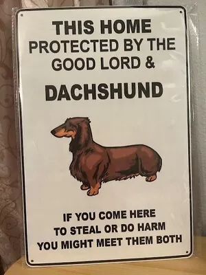 Dachshund Security/Protection Themed 12 X8  Tin Decor Sign NEW • $12.50