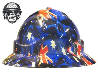 Custom Hydrographic Safety Hard Hat AUSSIE TO THE CORE PRO CHOICE WIDE BRIM • $85