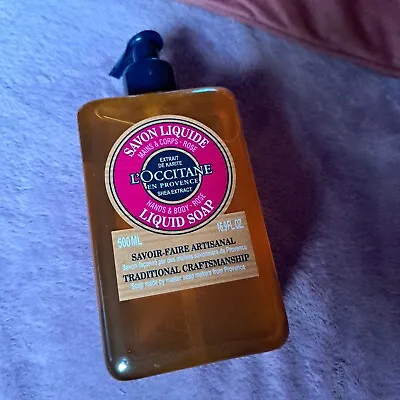 L'occitane Shea Extract Hand & Body Rose Liquid Soap 500ml NEW • £20.99