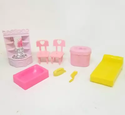 Vintage Plastic Dollhouse Furniture Hong Kong Lot Of 8 • $5.95