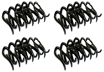 £4.99 • Buy Set Of 4 Pretty Black Hair Claw Clamp Clip Unique Bull Dog Design Uniqe Style