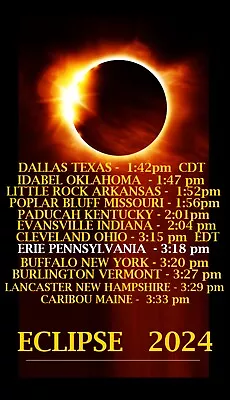 SOLAR ECLIPSE 2024 -  11 INCH By 17 INCH POSTER - BRAND NEW • $9.99