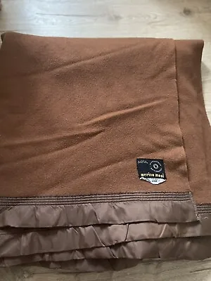 £69 • Buy Vintage Merino Pure Wool Moth- Proofed Guaranteed  Blanket Brown Colour 84x94”