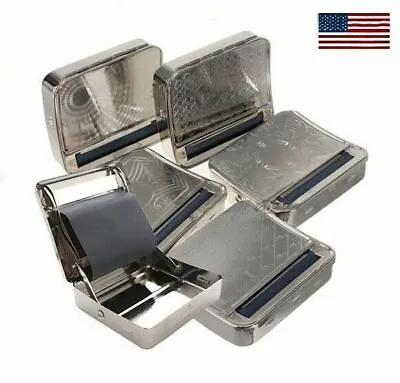 SILVER AUTOMATIC ROLLING Machine Tin Box Metal Roller Cigarette Tobacco Roll HO • $6.49