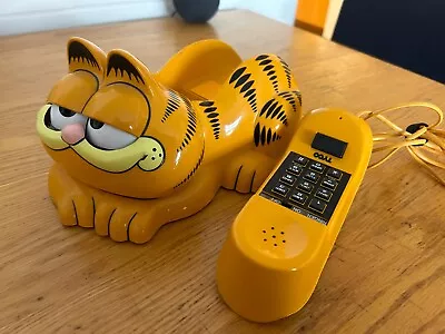 Tyco Garfield Vintage  Landline Phone Working Eyes LANDLINE NOT TESTED • $100