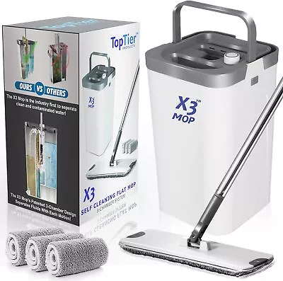 X3 Mop Separates Dirty And Clean Water 3-Chamber Design Fast Shipping • $57