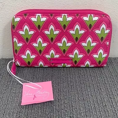 Vera Bradley Foundation For Breast Cancer Accordian Wallet Petite Pink PVC • $20.24