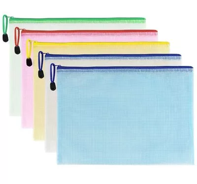 A4 Plastic Waterproof Document Wallets Files Folder Zip Lock Bags Pouch Office • £3.99