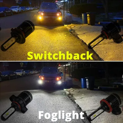 2-Color LED Fog Light BulbWhite Yellow Switchback250452029006H7H10H11H16 • $29.98