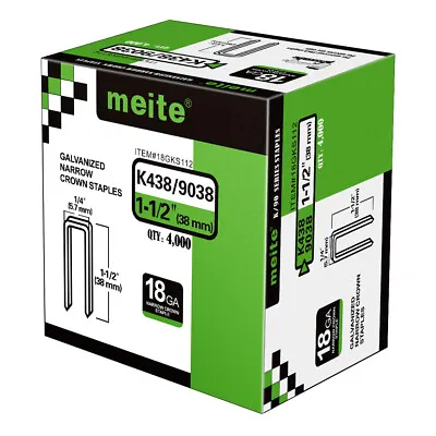 Meite 18 Gauge 1/4  Narrow Crown Heavy Duty Staples 1/2  To 1-1/2  Length Gal. • $101.50