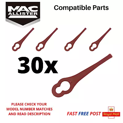 MacAllister MGT 300-1 Plastic Strimmer Trimmer Cutting Blades X 30 FAST POST • £8.45