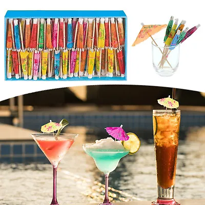 50-144pk Paper Cocktail Umbrellas | Birthday Party Drink Decorations Accessories • £4.89