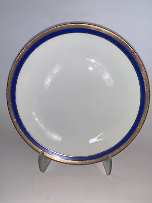 Vintage Richard Ginori Palermo BLUE Gold White  7 7/8  Diameter SALAD PLATE • $25