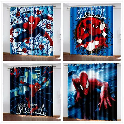 Kids Boys  Spiderman Thick Blackout Curtains Thermal Ring Top Eyelet Gift&1 • £32.74