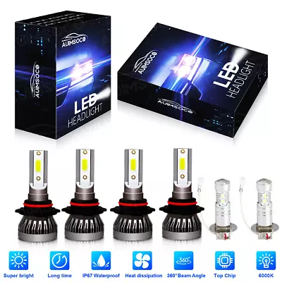 6PC 9005 9006 H3 LED Headlight Blubs High Low Beam Fog Light 6000K Super Bright • $38.99