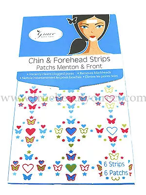 12 X GRACE YOUR FACE CHIN & FOREHEAD STRIPS & PATCHES FOR T-ZONE NEW BLACKHEADS • £1.99