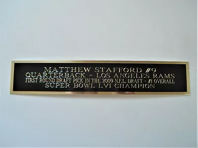 Matthew Stafford Rams Nameplate For A Football Mini Helmet Display Case 1.25 X 6 • $6.50