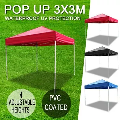 $239.99 • Buy King Outdoor Garden Gazebo 3x3m 3x4.5m Folding Shade Tent Canopy Red Black Blue 