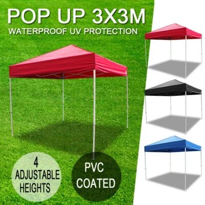 $239.99 • Buy King Outdoor Garden Gazebo 3x3m 3x4.5m Folding Shade Tent Canopy Red Black Blue 