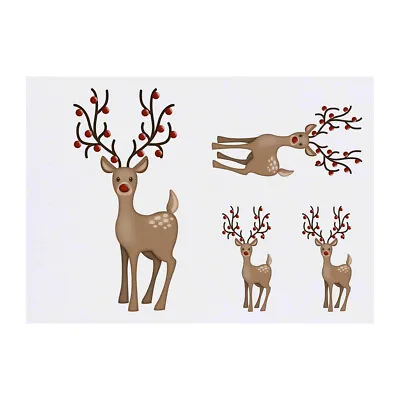 £5.99 • Buy 4 X 'Festive Reindeer' Temporary Tattoos (TO00007679)