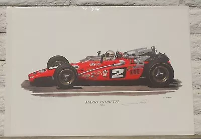 Mario Andretti 1969 Signed & Numbered Limited Edition Print Artist David Gray • $99