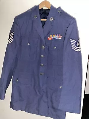 Vtg 1969 USAF Military Uniform Dress Jacket MSGT Chevron 41R Vietnam War Era • $48.88