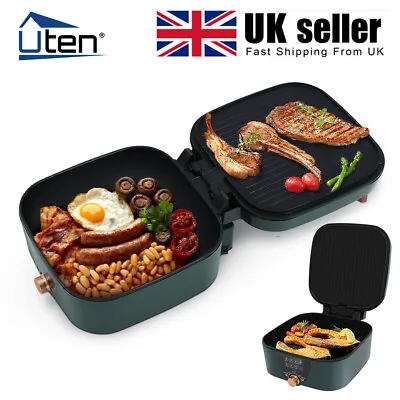 £43.99 • Buy UTEN Folding Cooker Electric Grill Frying Pan Oven 2IN1 Non-stick Hot Pot BBQ