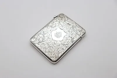 Antique Edwardian Sterling Silver Card Case Hallmarked R Comyns Birmingham 1907 • £125