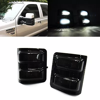 2x Black Side Mirror White LED Signal Light For Ford F250 F350 F450 SD 2008-2016 • $26.99