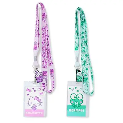 Sanrio Hello Kitty And Keroppi Boba Tea Lanyards With Badge Holders | Set Of 2 • $9.99