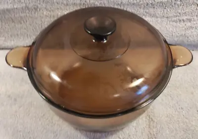 Corning Ware Vision Amber Glass Dutch Oven Stock Pot With Glass Lid • $44.99