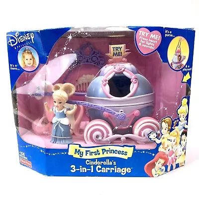 Vntg 2002 Disney My First Princess Cinderella's 3-in-1 Carriage Toy Playset NIP • $26.70