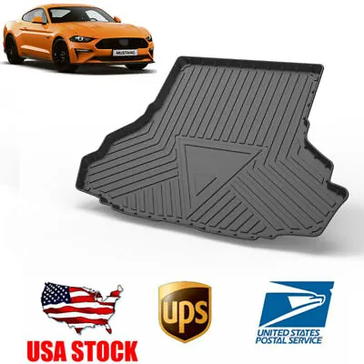 Black Rear Cargo Trunk Liner Floor Cover Mat Carpet For 2015-2023 Ford Mustang • $42.18