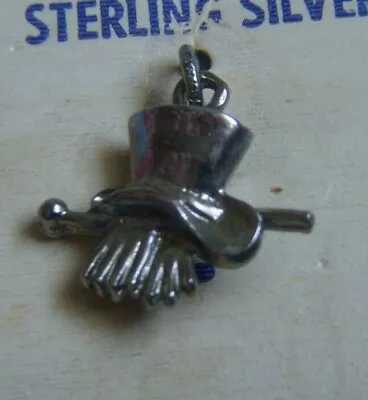 Vintage Top Hat And Gloves Sterling Charm • $24.99