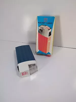 Vintage Blue Pocket Light Battery Mini Flashlights Hong Kong New Old Stock • $15