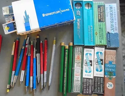 Vintage Drawing/Drafting Mechanical Pencils And Packets Of Leads Mixed Lot • $24.92