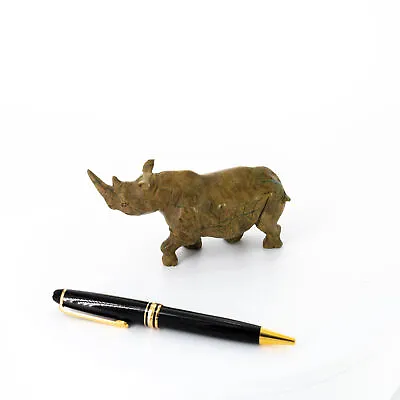 Walking Rhino Original Shona Sculpture. Verdite. Imported African Fine Art • $80