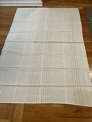 Vintage White Tablecloth With Stripe Accent 60x87 • $15