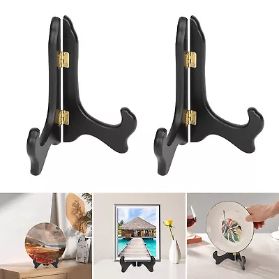 2* Easel Plate Holder Wooden Folding Display Stand Parts For Picture Frame • $14.99