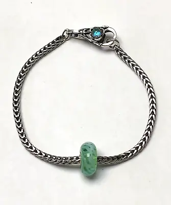 Trollbeads Dichroic Flower Lock Turquoise Feather Bead Bracelet • $139.95