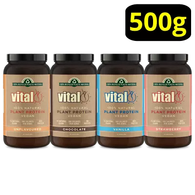 Vital Plant Protein 500g Powder Vegan Unflavoured Chocolate Vanilla Strawberry • $34.10