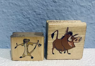 Disney Lion King Wood Mounted Rubber Stamps Timon & Pumbaa • $10.39