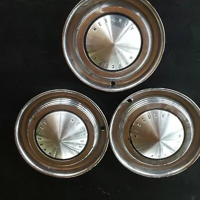 Three 1962 1963 Mercury Meteor Comet Monterey Hubcap 14  Wheel Cover White • $79.98