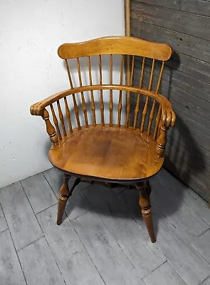 Vintage Nichols & Stone Maple Colonial Windsor Captain's Spindle Comb Back Chair • $405