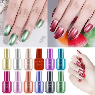 12 Colors Metallic Magic Nail Polish Mirror Effect Chrome Nail Art Polish Chrome • $2.99