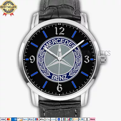 Mercedes Benz Blue Logo MC5 Quartz Watch Stainless Steel Men's Wristwatch • $37.90