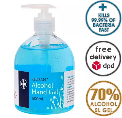 Hand Pump Sanitiser 250ml / 500ml Gel 70% ALCOHOL Dispenser Moisturising Gel • £6.95