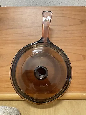 Corning Vision Ware .5L Saucepan Pot USA W/ LID VG Cleaned Amber Glass Complete • $25