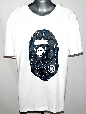 A Bathing Ape Men's Space Camo White  Short Sleeve T-Shirt Size XL Made China • $50